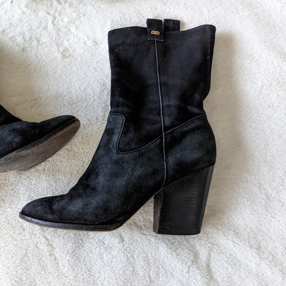 Cole Haan Black Suede Booties Size 9.5 - Picture 3 of 8